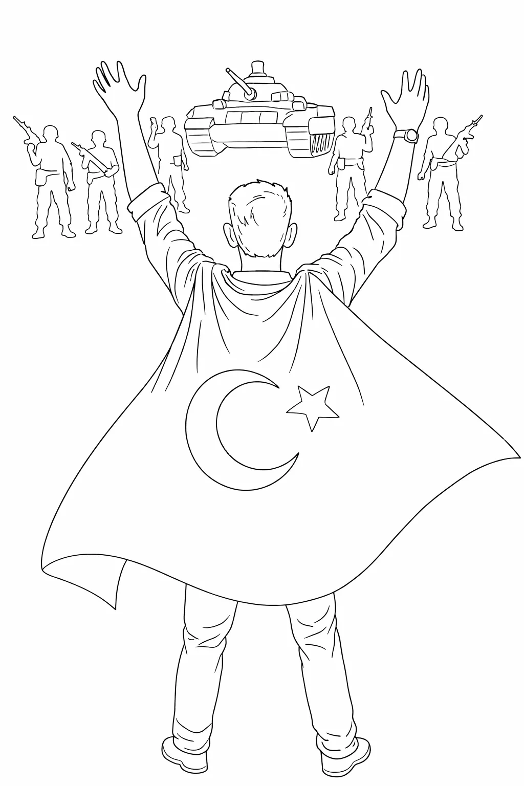 15 Temmuz Milletin Destenı Boyama Sayfası