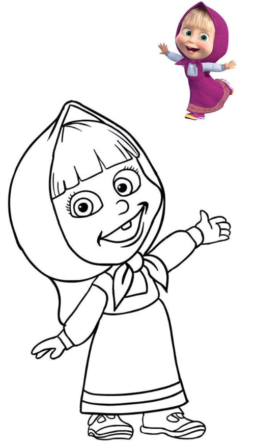 Maşa ve Koca Ayı Çay Keyfi Boyama - Masha and the Bear Tea Party Coloring Page - صفحات تلوين حفلة شاي ماشا والدب