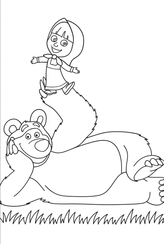 Ressam Maşa Boyama Sayfası - Artist Masha Painting Coloring Page - صفحة تلوين ماشا الرسامة