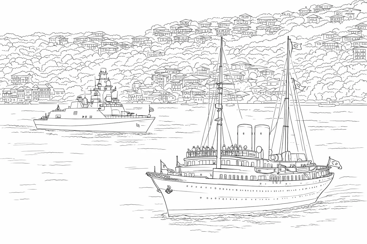 Atatürk'ün Yatı Savarona Boyama Sayfası