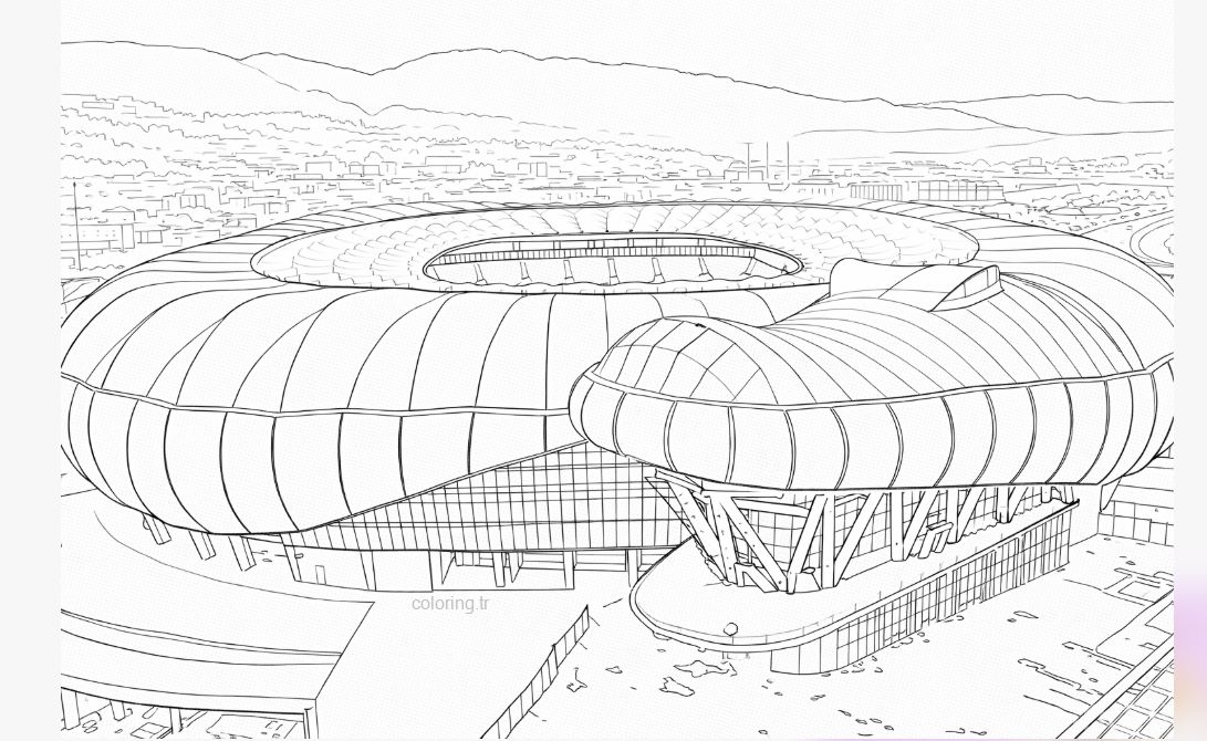 Bursaspor Timsah Arena Stadı Boyama Sayfası