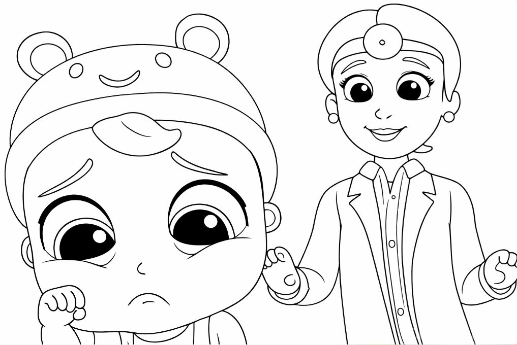 Can Bebek ve ailesi hep birlikte neşeli boyama kağıdı - Little Angel family together happy coloring sheet - ورقة تلوين عائلة "ليتل أنجيل" السعيدة معاً
