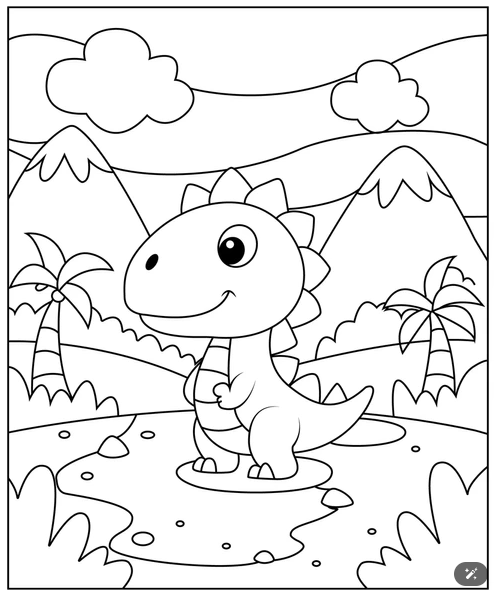 Dinozor Boyama Sayfası