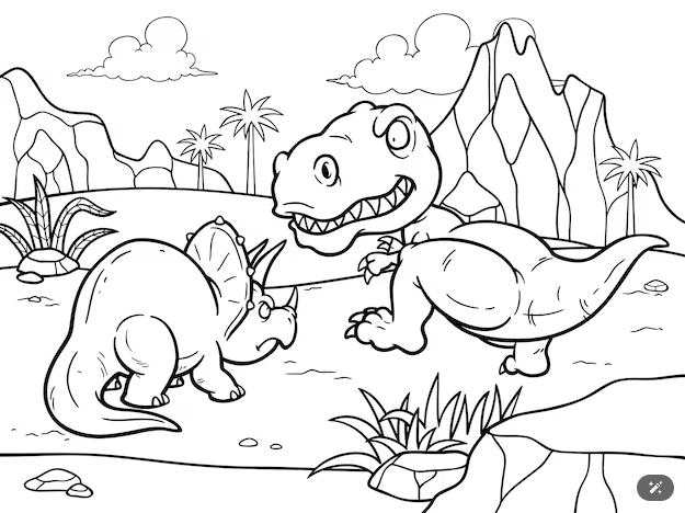 Dinozor Boyama Sayfası