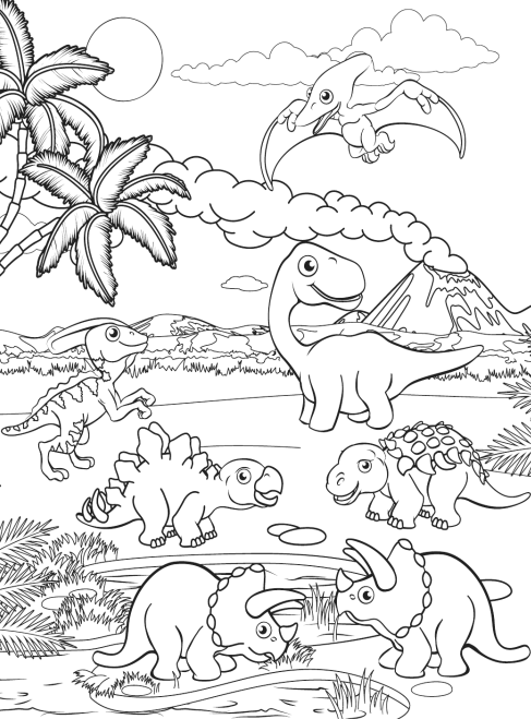 Dinozor Boyama Sayfası