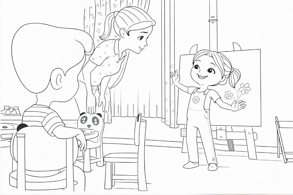 Trt Çocuk Elif ve Arkadaşları Boyama Sayfası İndir