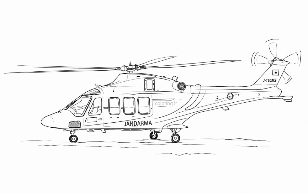 Gökbey Jandarma Helikopteri arama kurtarma boyama sayfası - Gokbey Gendarmerie Helicopter search and rescue coloring page - صفحة تلوين طائرة هليكوبتر جوكبي التابعة للدرك للبحث والإنقاذ