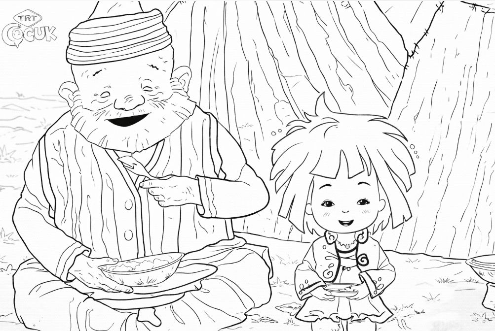 Maysa ve Bulut Yayla Göçü Boyama - Maysa and Bulut Highland Migration Coloring - تلوين رحلة مايسا وبولوت إلى المرتفعات