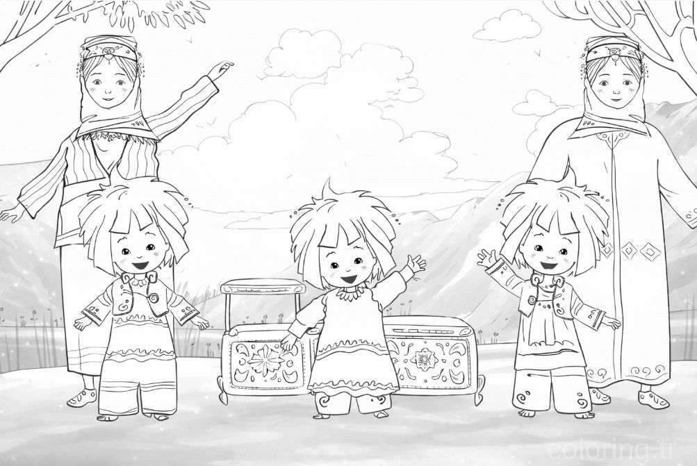 Maysa ve Bulut Boyama Sayfası - Maysa and Shepherd Bulut Coloring Pages - صفحات تلوين مايسا والراعي بولوت