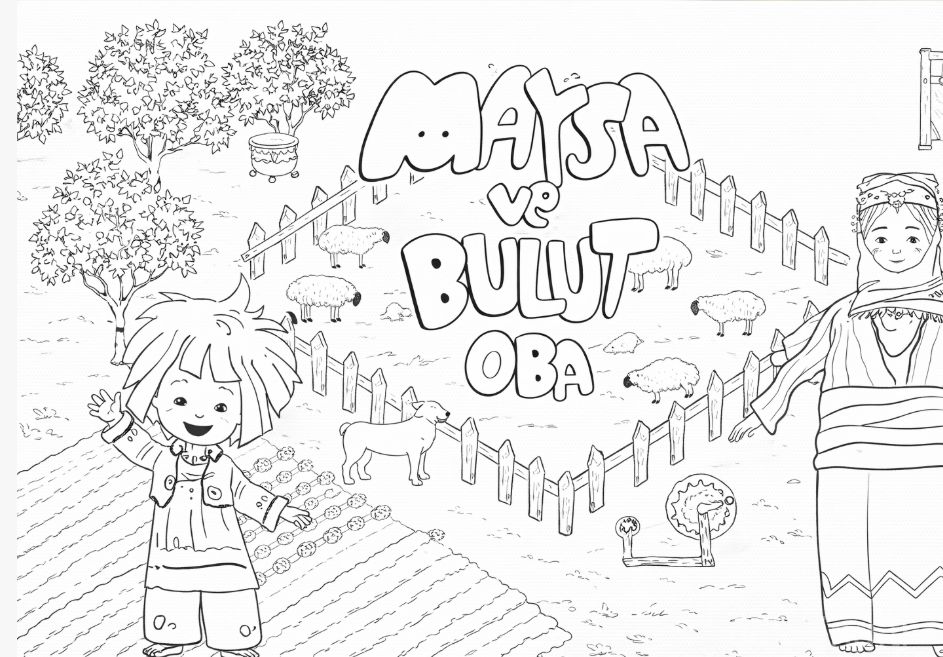 Maysa ve Bulut Boyama Sayfası - Maysa and Shepherd Bulut Coloring Pages - صفحات تلوين مايسا والراعي بولوت