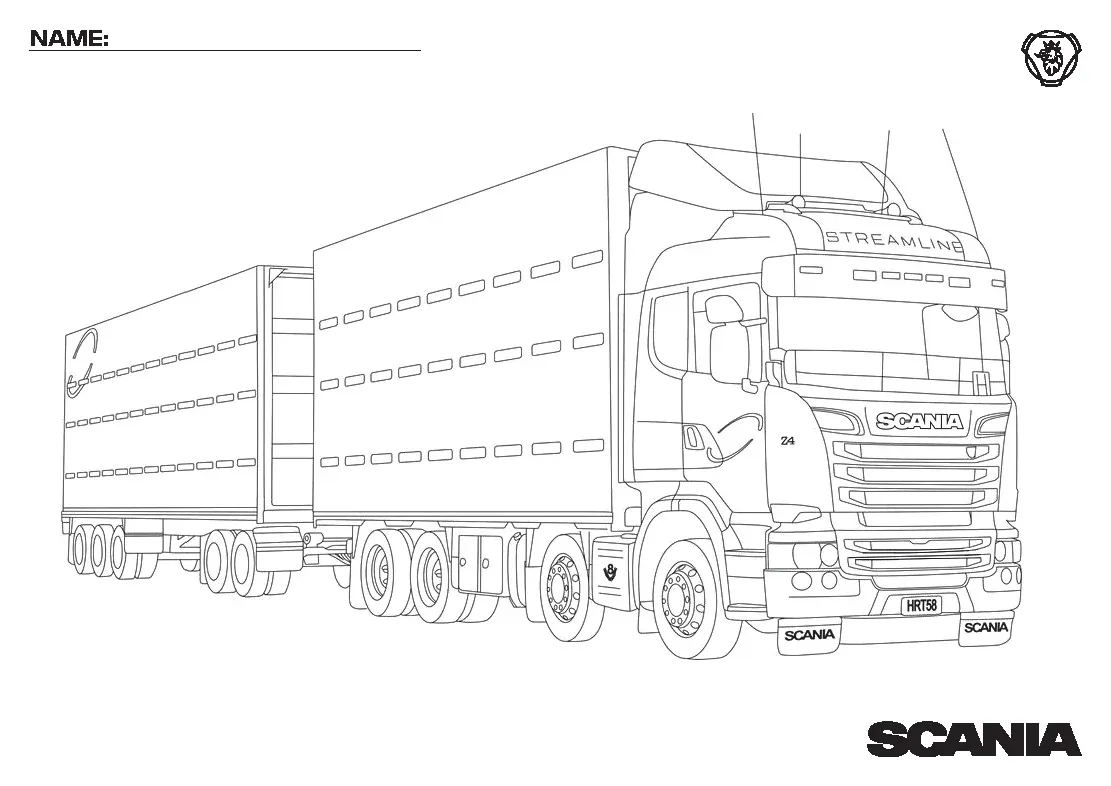 Scania Kamyon Tır Boyama Sayfası