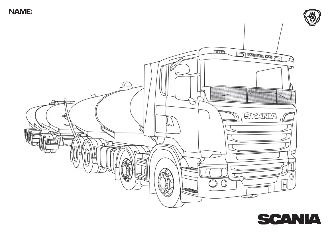 Scania Tanker Kamyon Boyama Sayfası