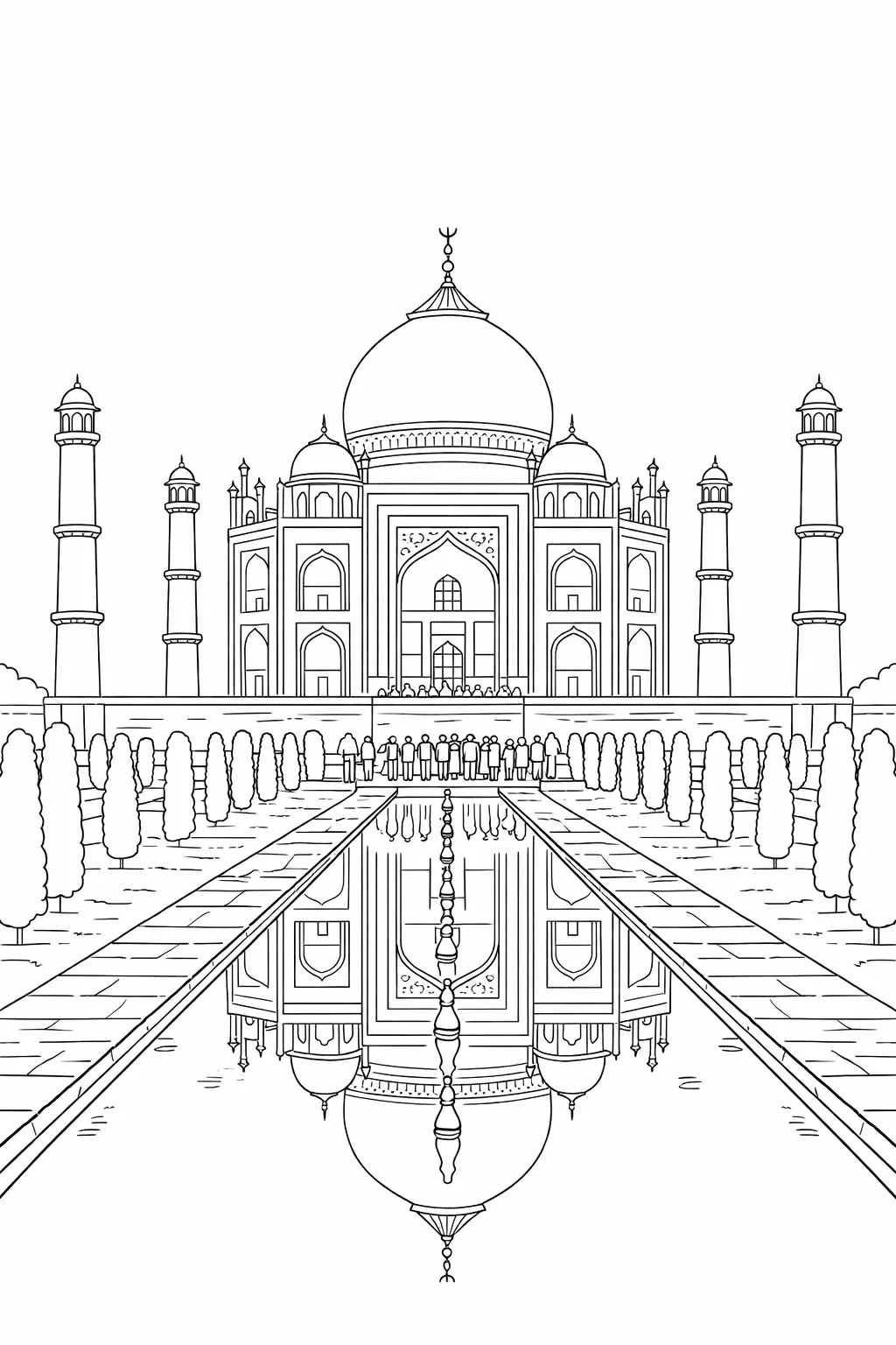 Taç Mahal Hindistan Boyama Sayfası
