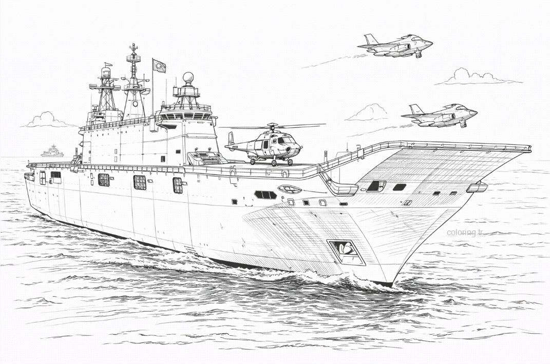 TCG Anadolu Uçak Gemisi Boyama Sayfası