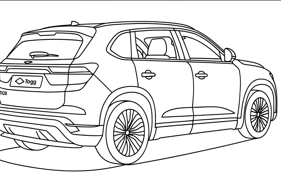 TOGG T10X Boyama tog boyama sayfası indir